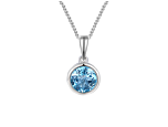 December Birthstone Blue Topaz Orbit Necklace