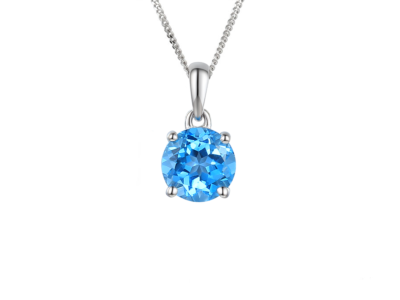 December Birthstone Blue Topaz Purity Necklace