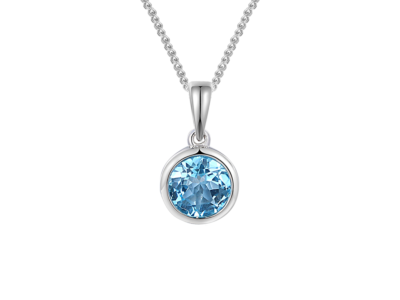 December Birthstone Blue Topaz Orbit Necklace