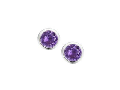 February Birthstone Amethyst Orbit Earrings