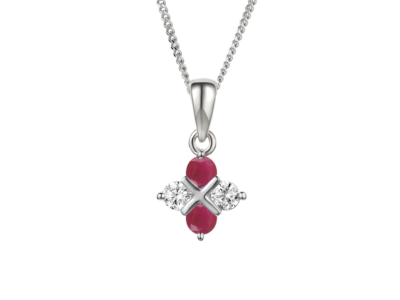 Scarlet Serenity Cubic Zirconia & Ruby Necklace