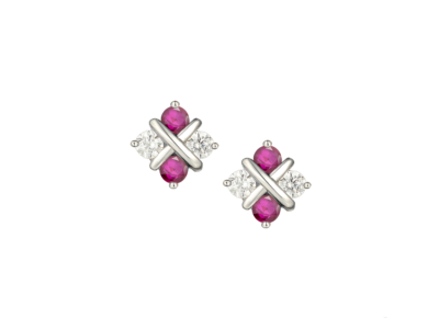 Scarlet Serenity Cubic Zirconia & Ruby Earrings