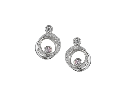 Circles of Style Pink Sapphire Earrings