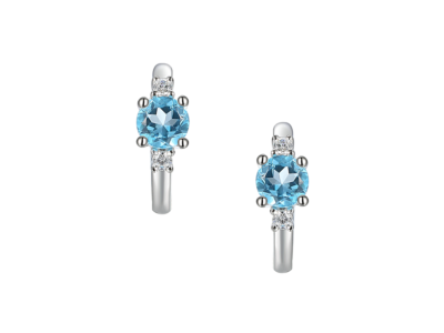 Ellipse Blue Topaz Earrings