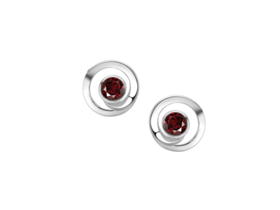 Curling Garnet Earrings