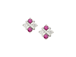 Scarlet Serenity Cubic Zirconia & Ruby Earrings