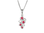 Ruby Love Hearts Necklace