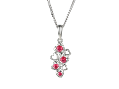 Ruby Love Hearts Necklace