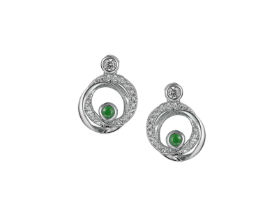 Circles of Style Emerald Earrings