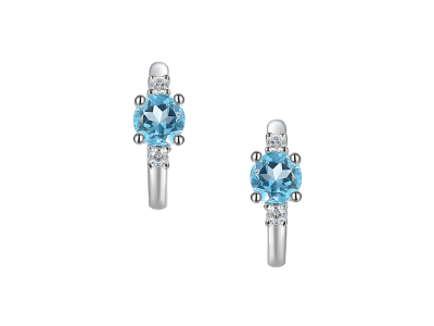 Ellipse Blue Topaz Earrings