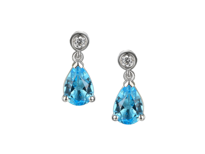 Droplet Blue Topaz Earrings