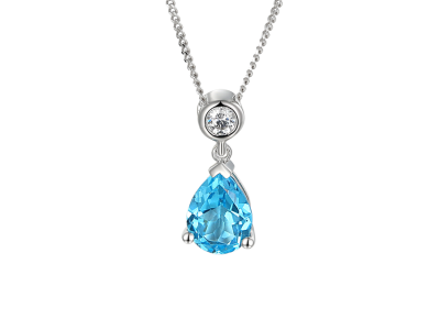 Droplet Blue Topaz Necklace